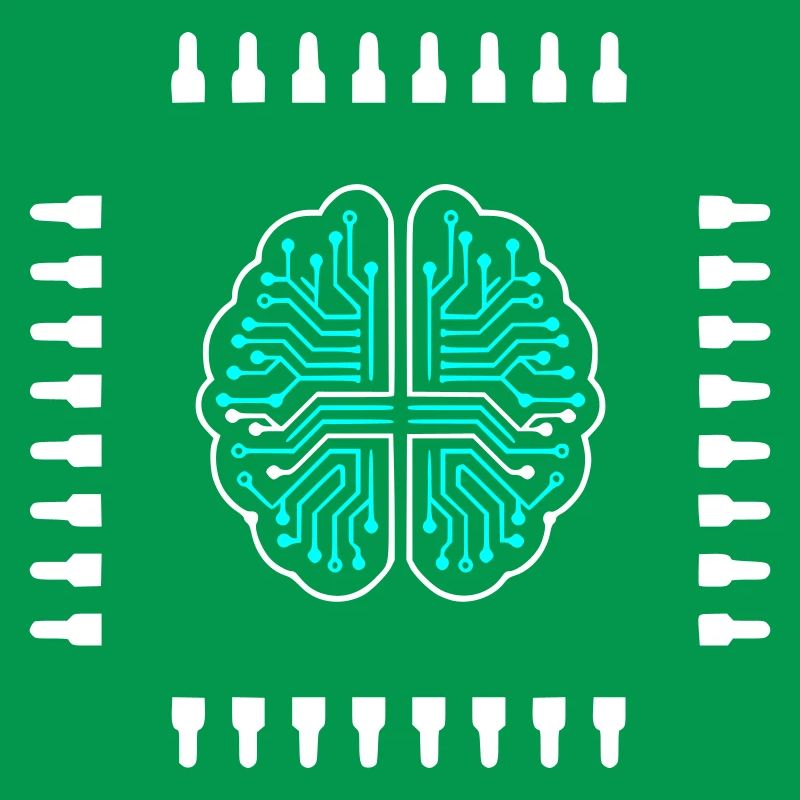 AI Brain Chip Processor Tech Vector