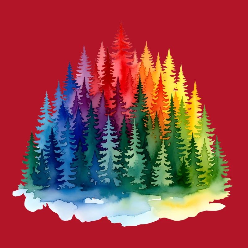 Rainbow Forest Silhouette Rainbow forest