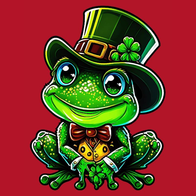 Grenouille joyeuse avec chapeau haut de forme de la Saint-Patrick