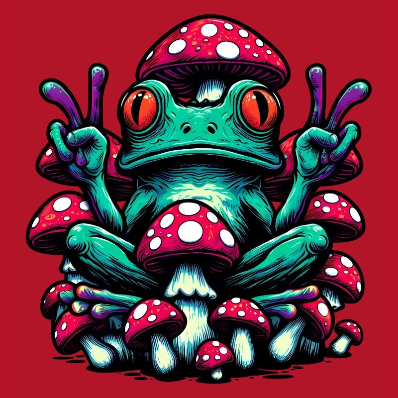 Frog with toadstool