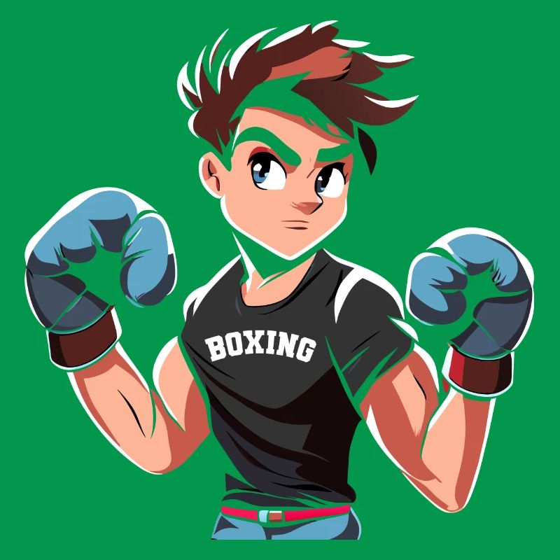 Conception de boxe adolescente avec des gants de boxe