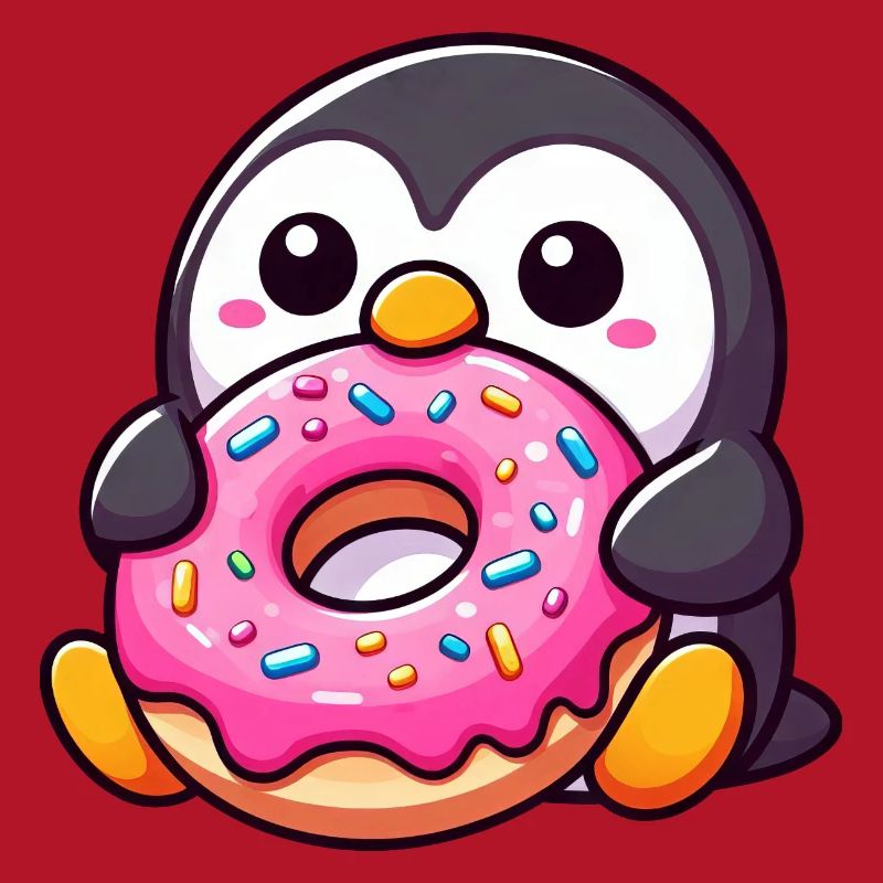 Pingouin mignon avec beignet Dessert Snacking