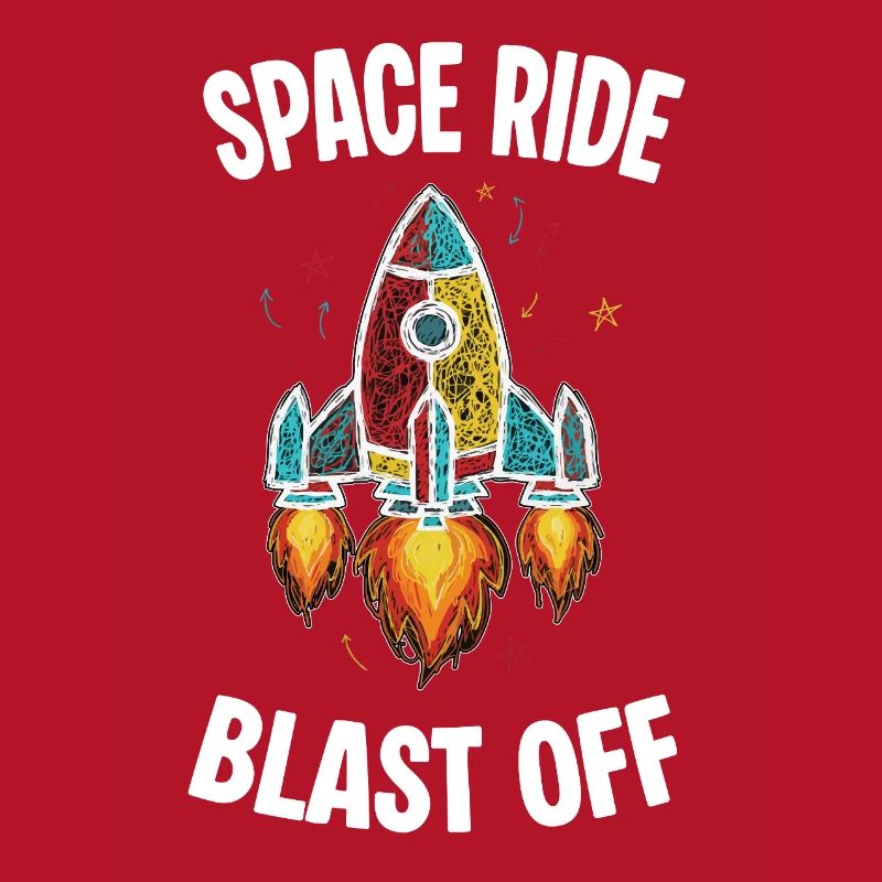 Space Rocket Retro Kritzelei-Explosion