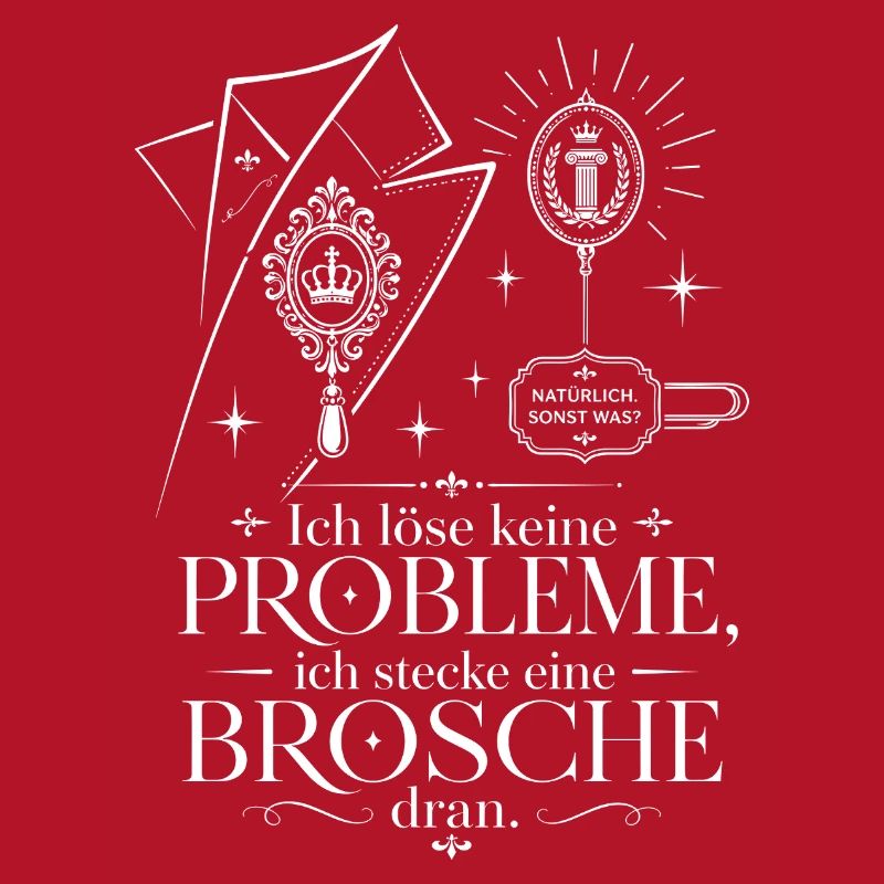 Ich stecke eine Brosche dran