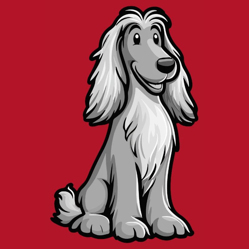Afghan Hound Hund Comic Niedlich