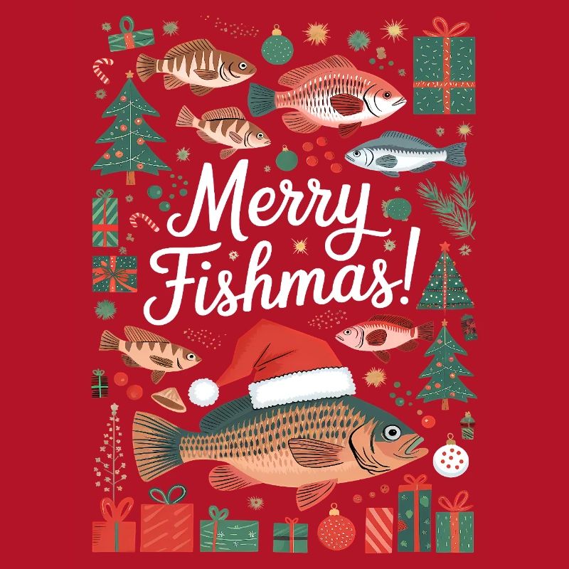 Pulls de Noël Pêcheur Carpe de Poissons Joyeuse