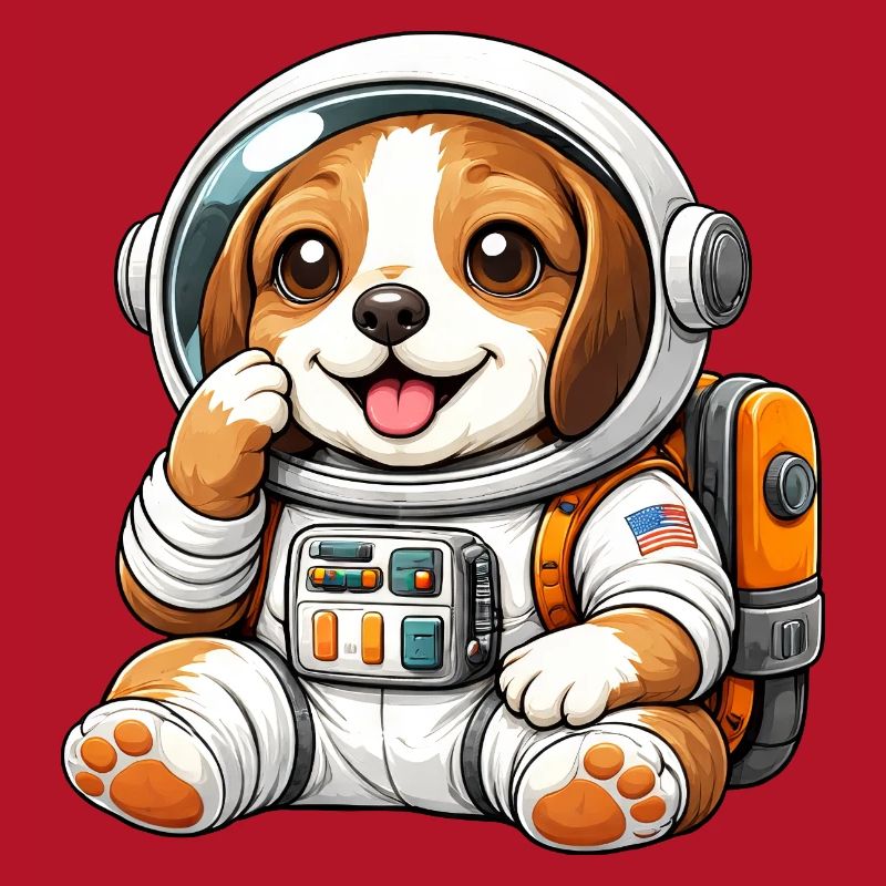 Dessin animé Astronaute Beagle Explorateur de l’Espace mignon
