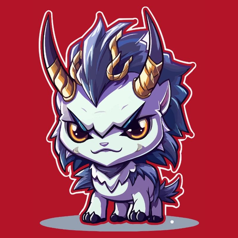 Petit Dragon Cornu de style Chibi