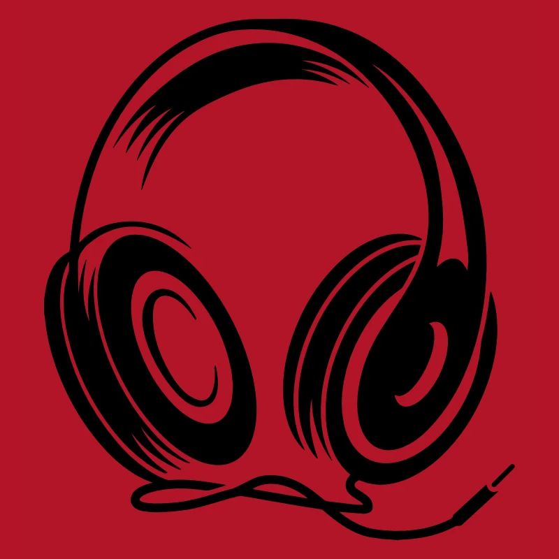 Kopfhörer mit Kabel im Stencil Stil