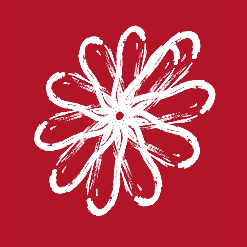 Pattern border effect flower white