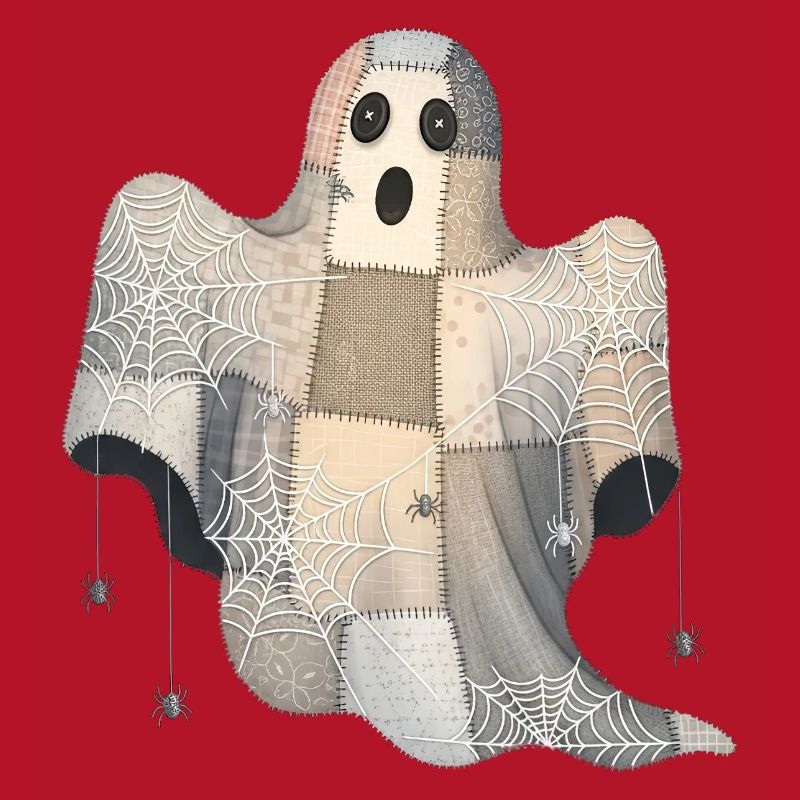 Patchwork Ghost with Spider Webs