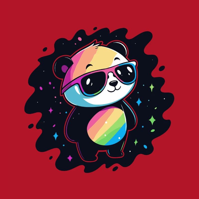 Panda Rainbow Galaxy Coole Brillen