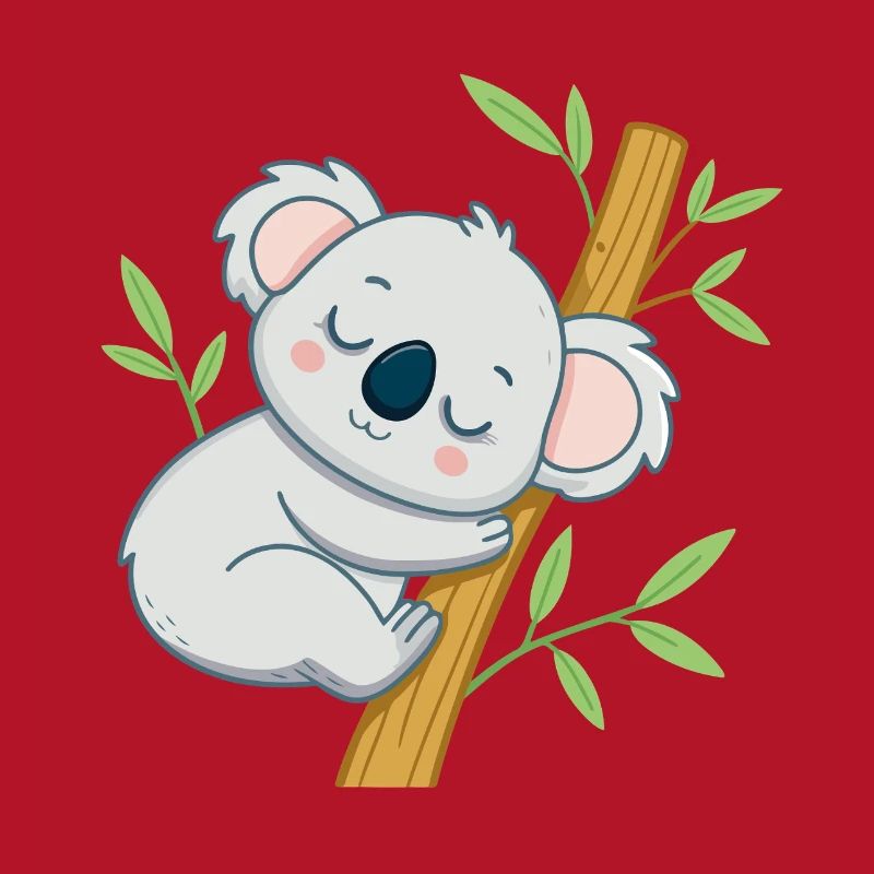 Sleeper koala on a branch