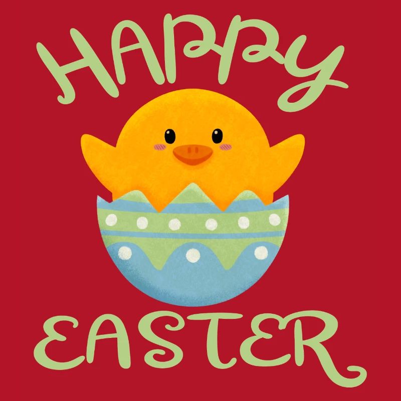 Happy Easter chick in Easter egg