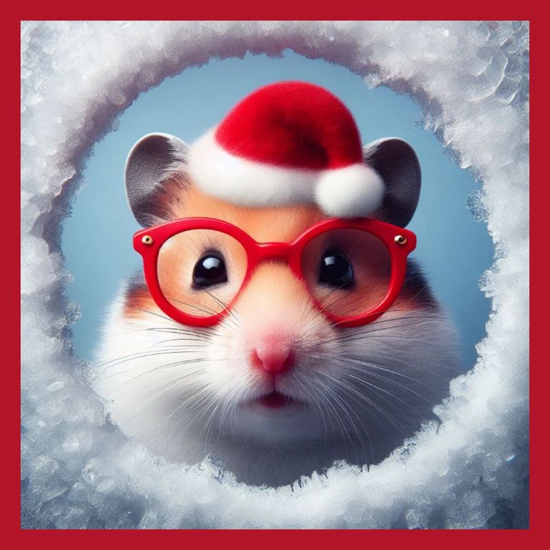 Hamster als Weihnachtsmann