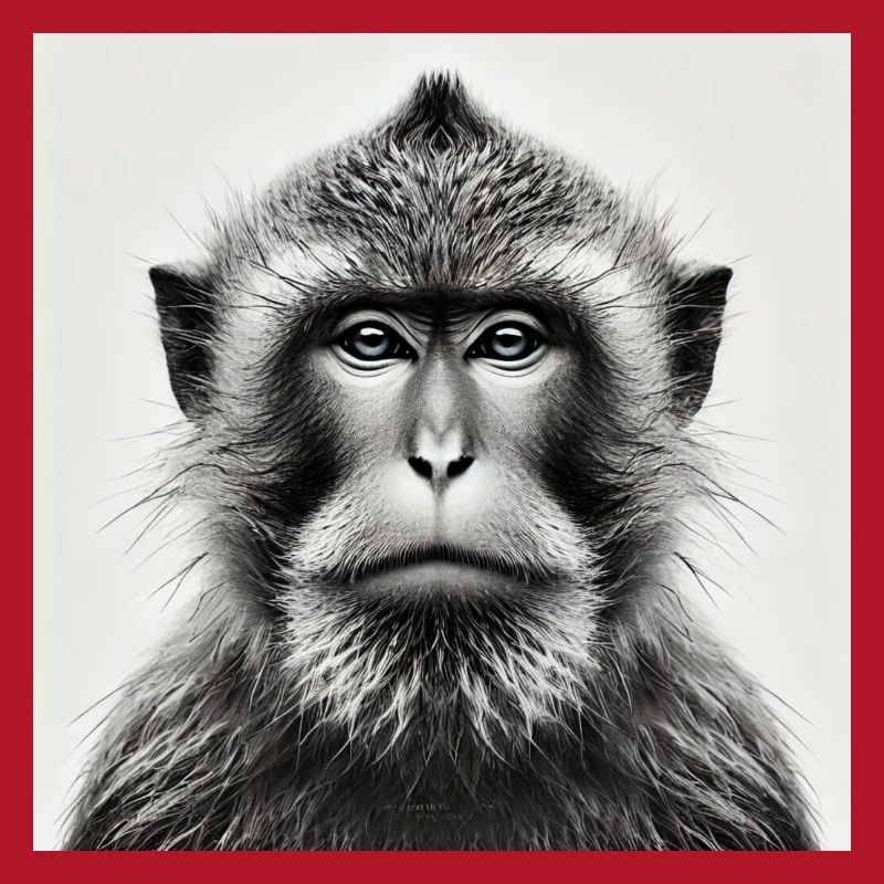 Affe in Graustufen