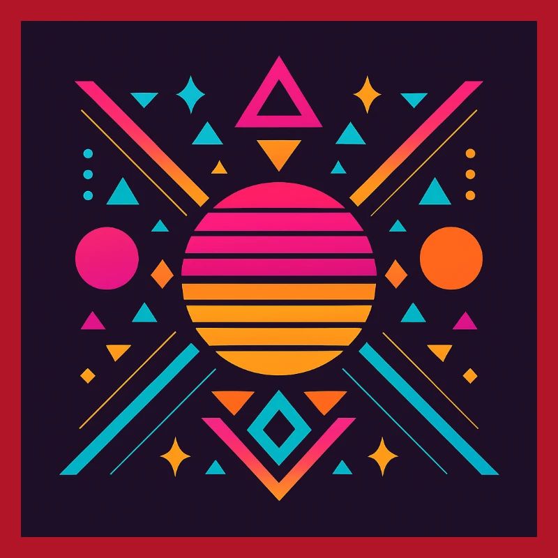 Synthwave geometric pattern