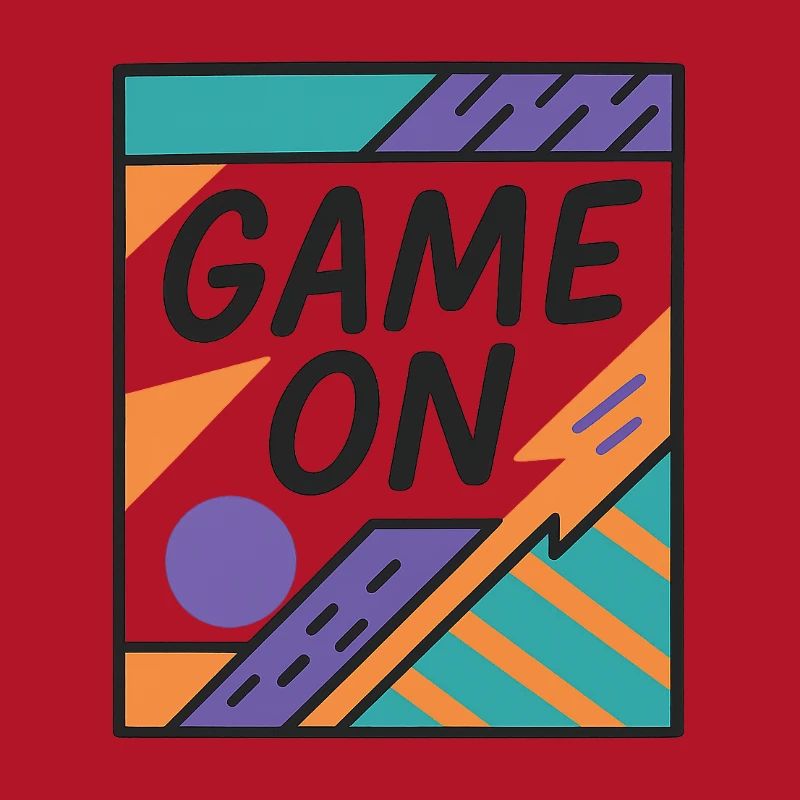 Neon Game On Design with Retro Elements