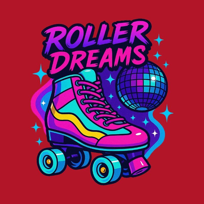 Neon Roller Skates Disco Design