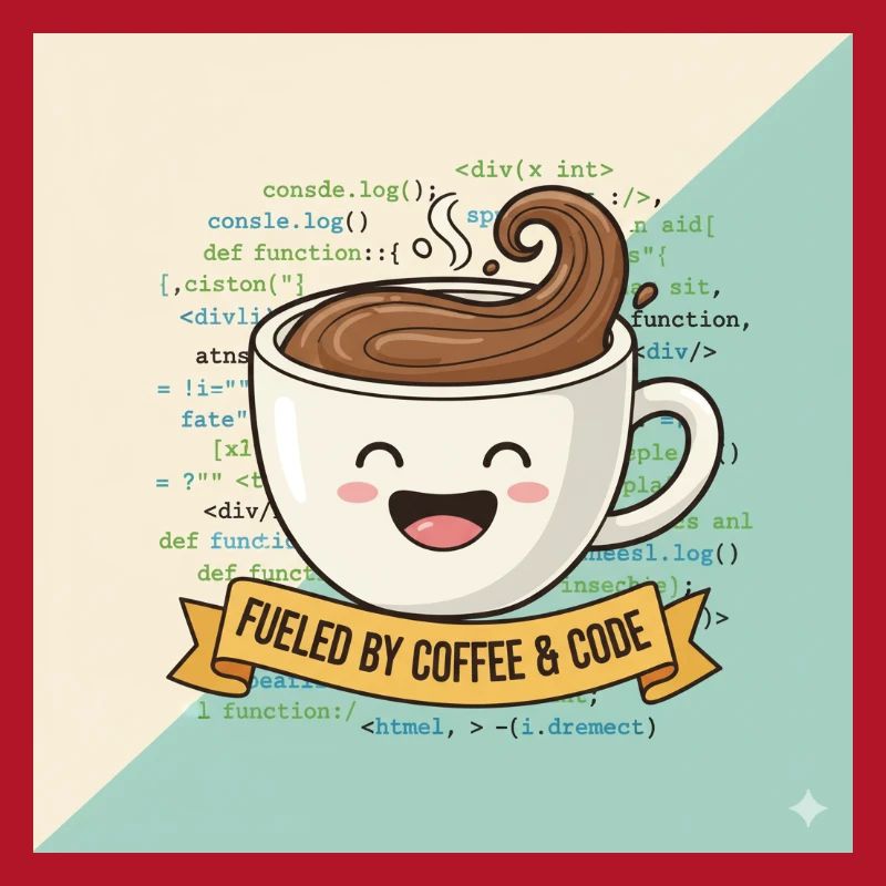 Happy Coffee Becher und Code