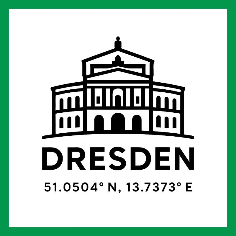 Dresden Skyline Line Style Coordinates Semperoper