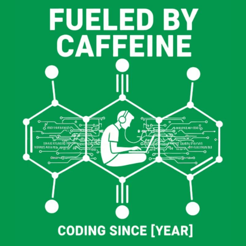 Alimenté par la caféine Coding Chemise | Programmeur