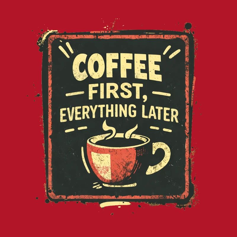 Coffee First, Everything Later Kaffe Spruch Lustig