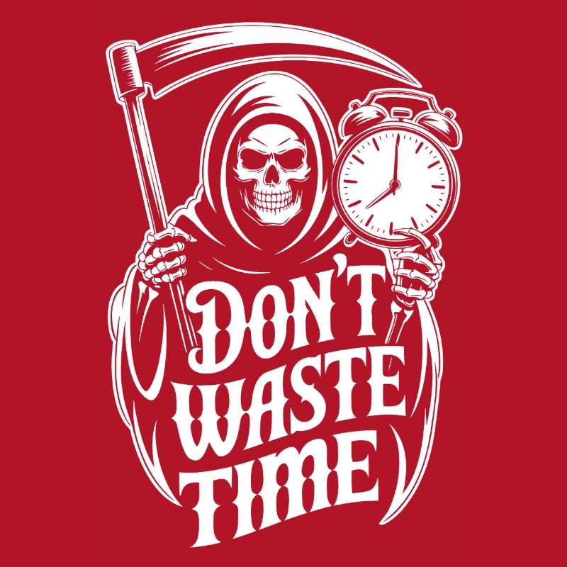 Grim Reaper Clock – Don't Waste Time Motif