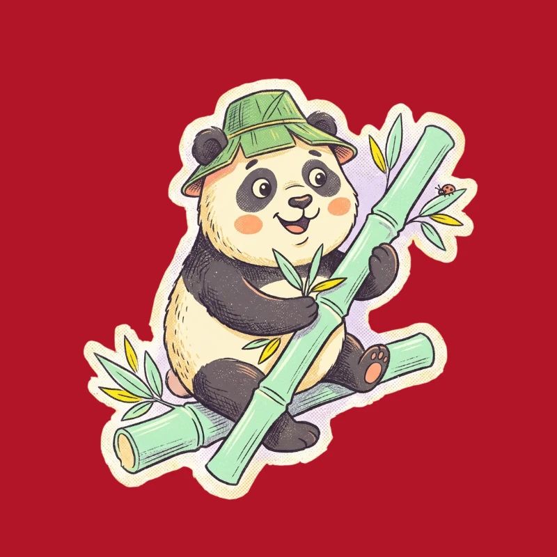Panda on bamboo path