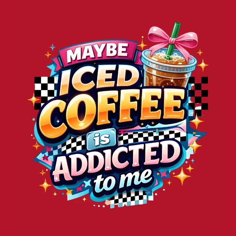 Iced Coffee Addicted Saying Coffee Drinker Coffee