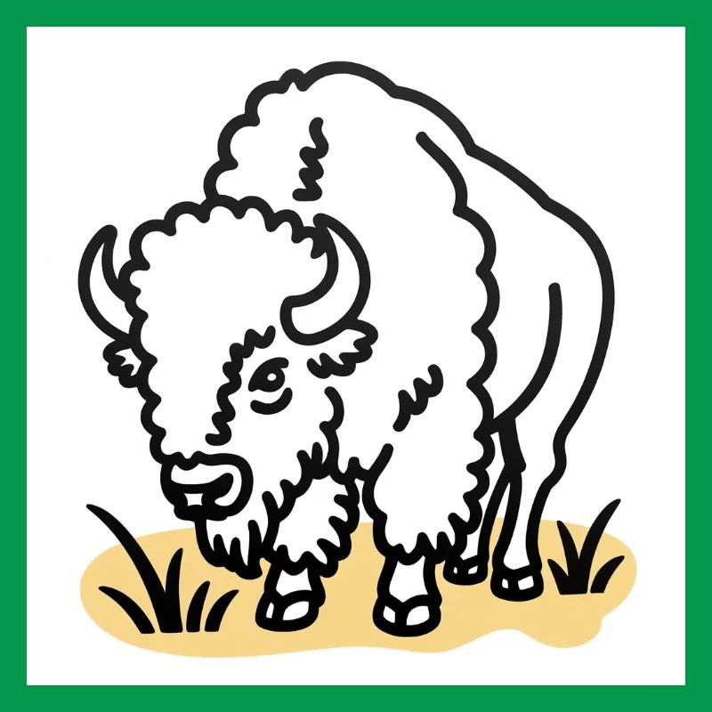 Bison auf gelbem Gras