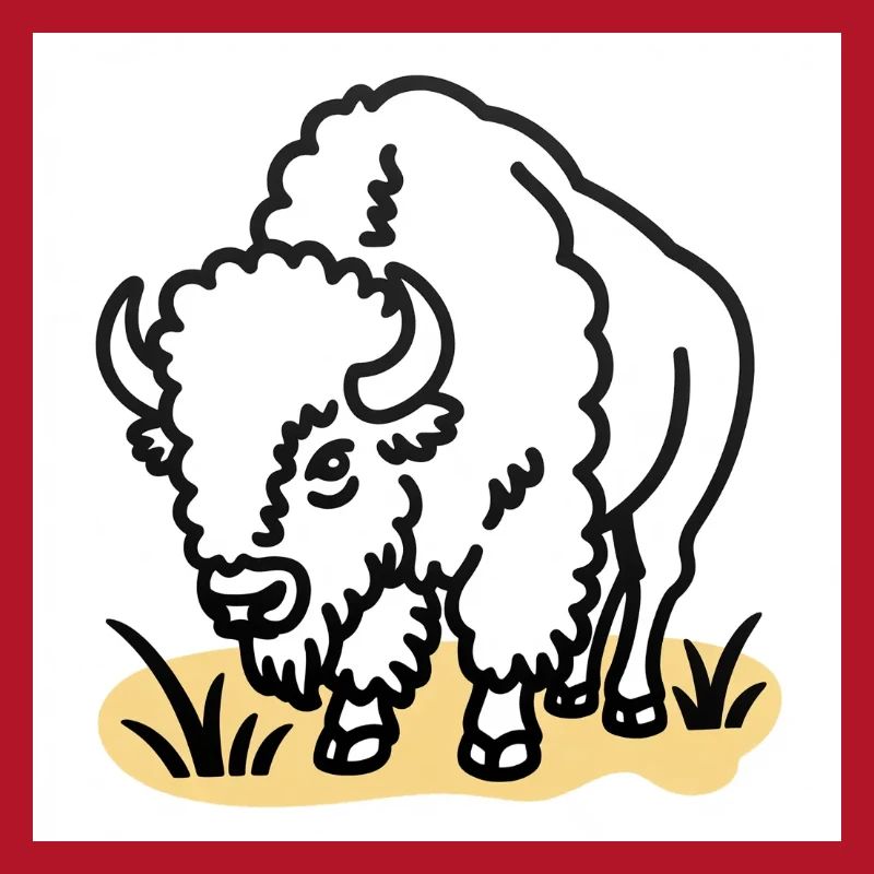 Bison auf gelbem Gras