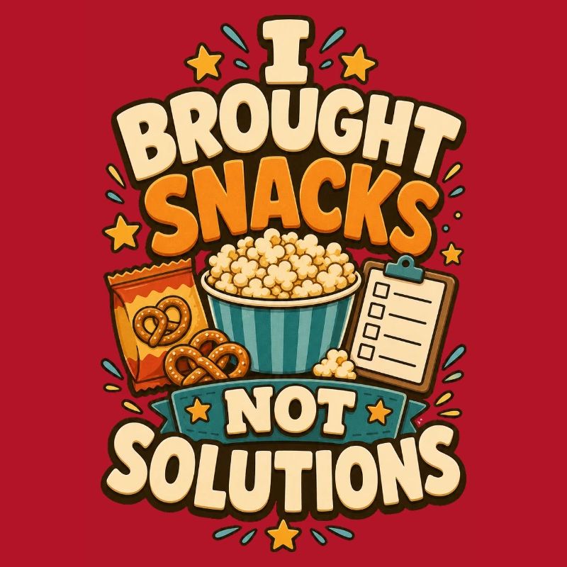 J’ai apporté des snacks, pas des solutions.