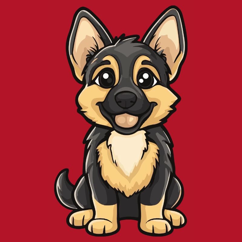 German Shepherd Dog Comic Cute