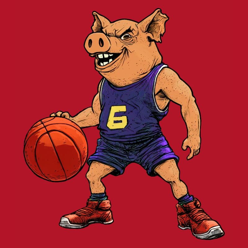 Cochon basketteur basketteur