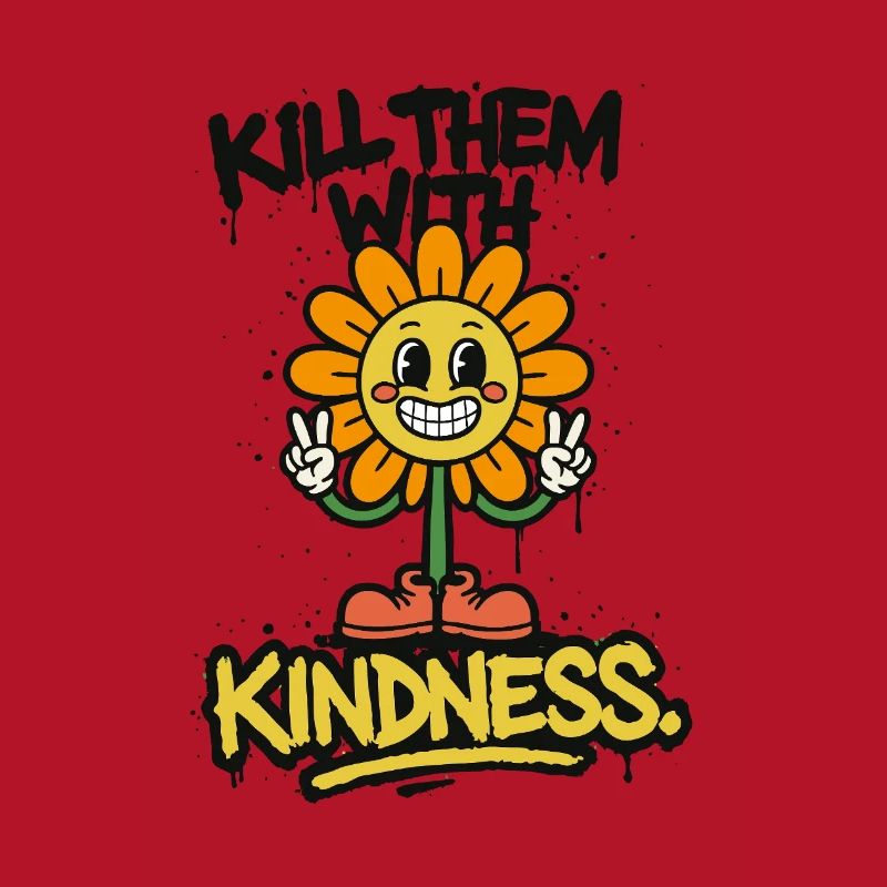 Kill Them With Kindness – Retro Graffiti Saying