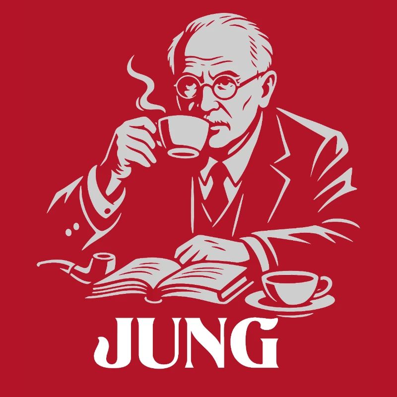 Carl Gustav Jung trinkt einen Kaffeeportarit