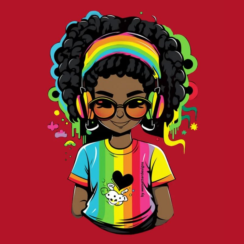 Leuchtender Reggae-Pullover mit Rainbow-Design