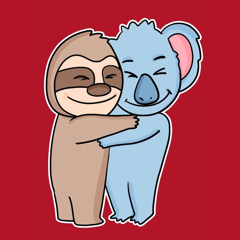 Sloth and koala hugging - hug