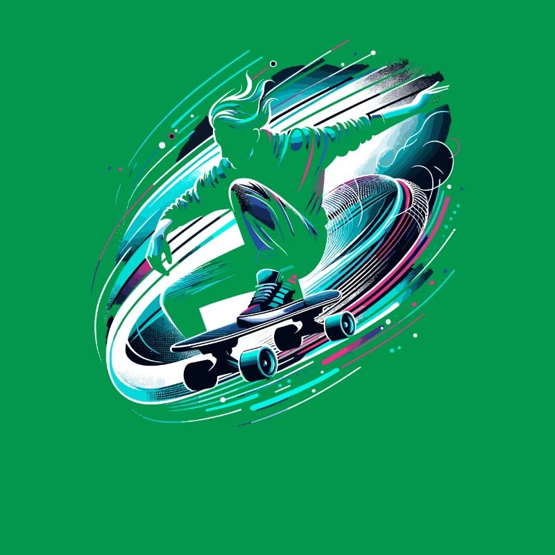 Longboarder auf Skateboard oder Longboard