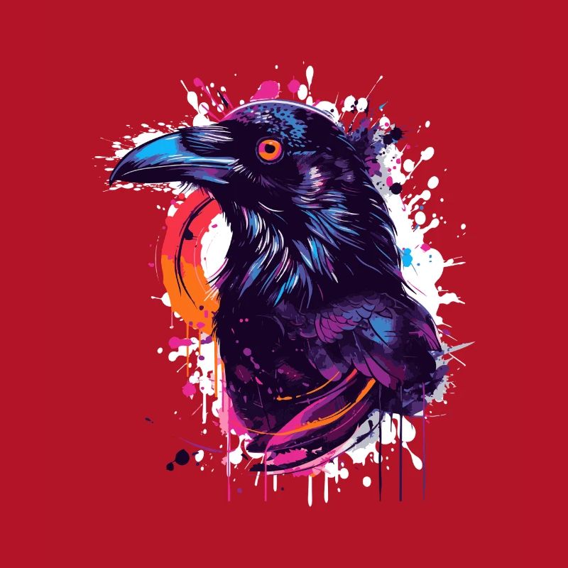 Explosion de couleur Corbeau Éclaboussure de néon