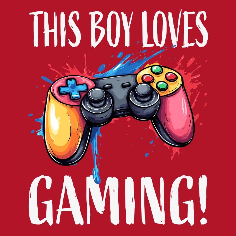Junge liebt Gaming – bunter Controller