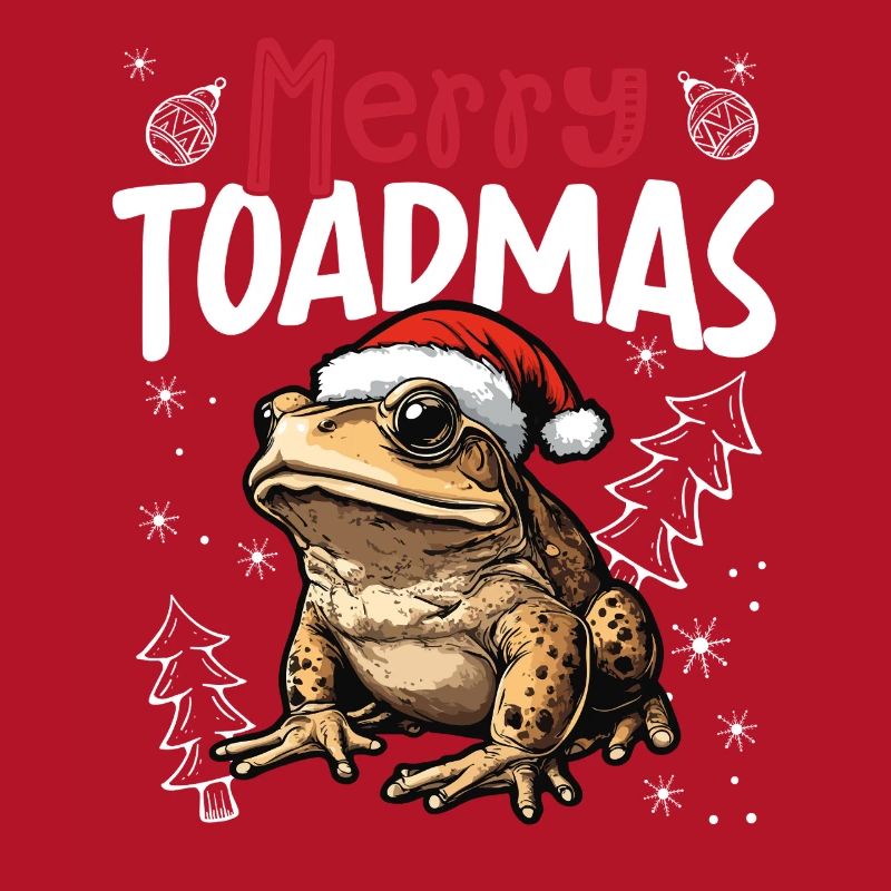 Merry Toadmas Funny Toad Christmas Motif