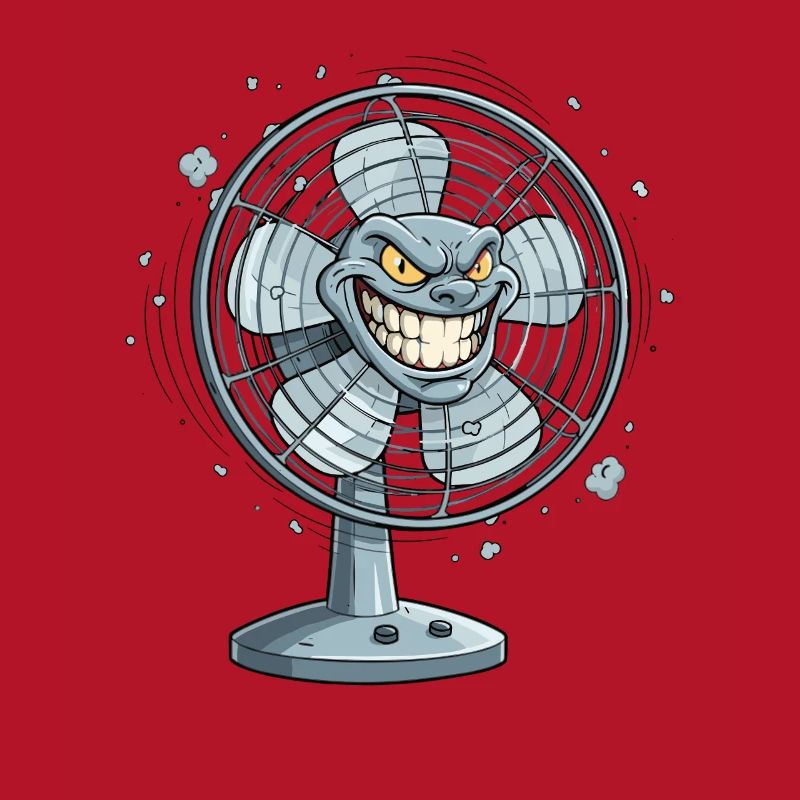 Grimmiger Ventilator Cartoon