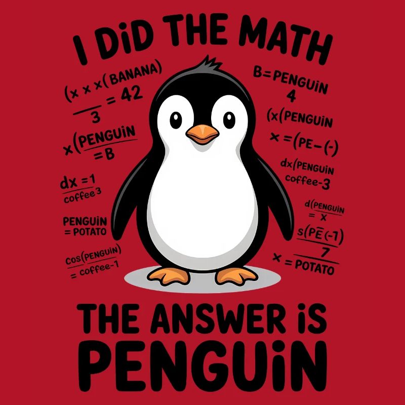 Math Sayings Penguin Funny Math Gift