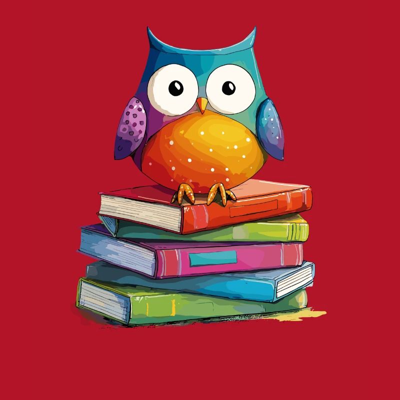 Bücherstapel Eule