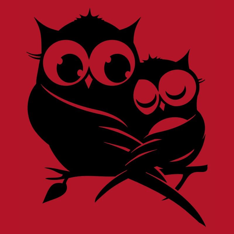 two owls on a branch