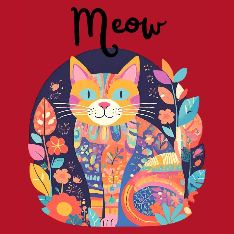 Chat coloré florilège patchwork