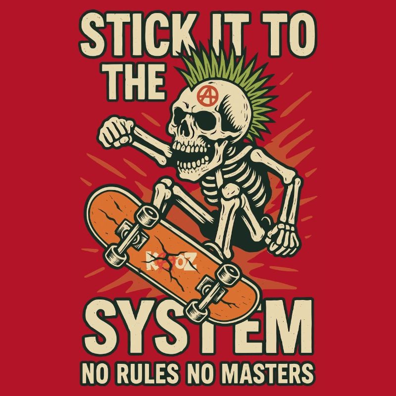 Skeleton Skateboard Against the System