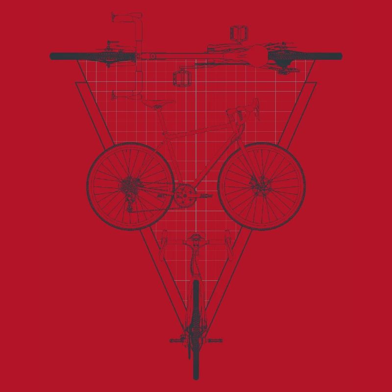 Geometric Bicycle Inside Triangle Emblem